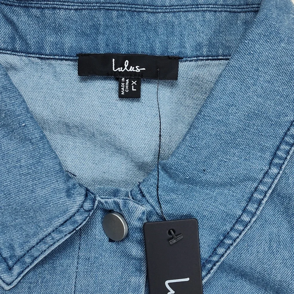 Lulus Women's Denim Dress Blue Size Extra Large Sleeveless - Picture 5 of 8